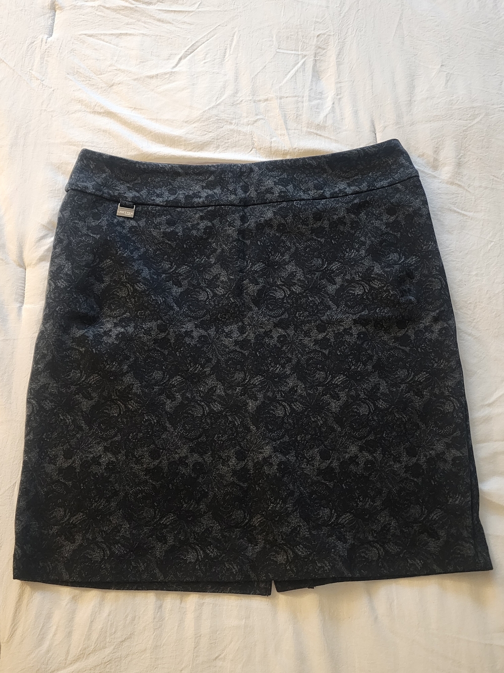 LISETTE Black Floral Jacquard Pencil Skirt
